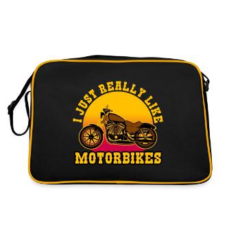 I Just Really Like Motorbikes - Retro Bag - black/gold - Back