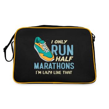 Drôle de course Je ne cours que des demi-marathons coureur - Sac Retro - noir/or - Dos