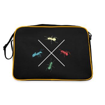 ant ant friends colorful ant colony - Retro Bag - black/gold - Back