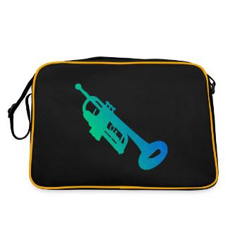 Trompete Trompeten Spieler Trumpet Player - Retro Tasche - Schwarz/Gold - Hinten