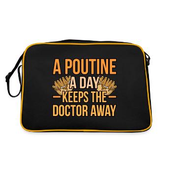 Poutine Kanadisches Fastfood - Retro Tasche - Schwarz/Gold - Hinten