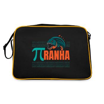 Piranha Sammler Aquarianer Aquaristik Fischhaltung - Retro Tasche - Schwarz/Gold - Hinten