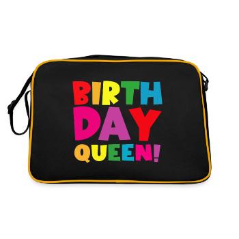 Fille Anniversaire Anniversaire Reine! Fille - Sac Retro - noir/or - Dos
