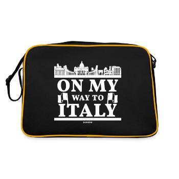 Italie Drapeau italien Italia Cadeau - Sac Retro - noir/or - Dos