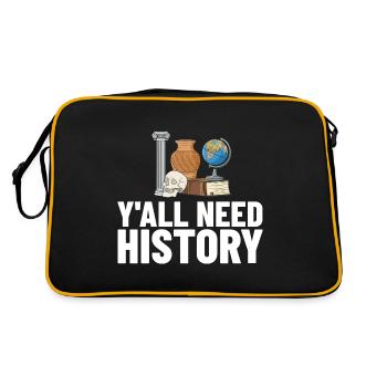 History Teacher Lesson Professor Historian - Retro Bag - black/gold - Back