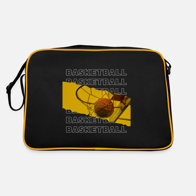 Basketteur Basketteur Basketteur Dunking Sport Player - Sac Retro - noir/or