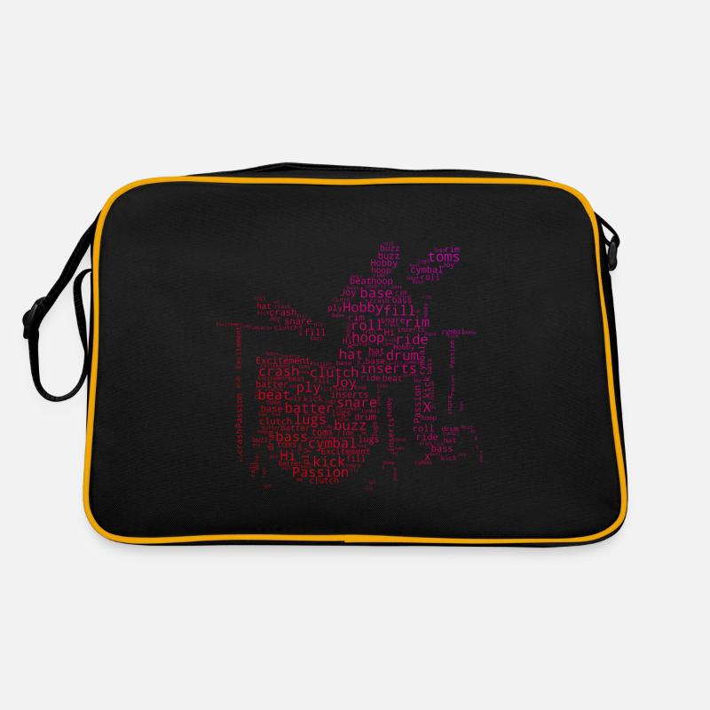 Drummer Drum Kit Drumming Retro Bag
