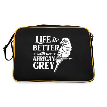 African grey parrot parrot bird Africa - Retro Bag - black/gold - Back