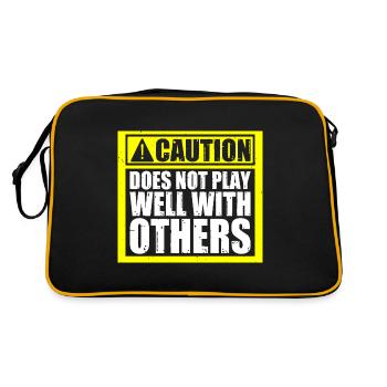 Caution Does Not Play Well With Others 56 - Retro Bag - black/gold - Back