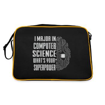 Lustiger Informatiker Spruch, Informatik - Retro Tasche - Schwarz/Gold - Hinten
