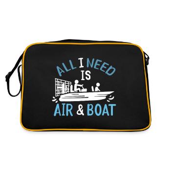 Funny Air And Boat Luftkissenboot Planenboot Sumpf - Retro Tasche - Schwarz/Gold - Hinten