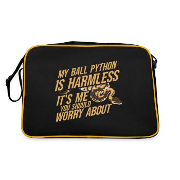 Reptilien Für Fans Von Schlangen - Retro Tasche - Schwarz/Gold - Hinten
