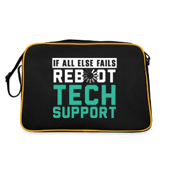 If All Else Fails Reboot Tech Support - Retro Bag - black/gold - Back