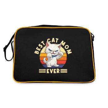 Cat Best Cat Mom Ever Cat Mom Funny Saying - Retro Bag - black/gold - Back