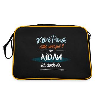 Aidan - Keine Panik. Alles wird gut - Retro Tasche - Schwarz/Gold - Hinten
