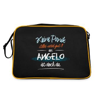 Angelo - Keine Panik. Alles wird gut - Retro Tasche - Schwarz/Gold - Hinten