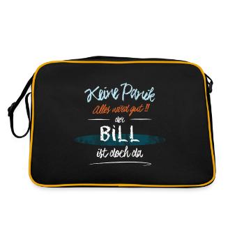 Bill - Keine Panik. Alles wird gut - Retro Tasche - Schwarz/Gold - Hinten