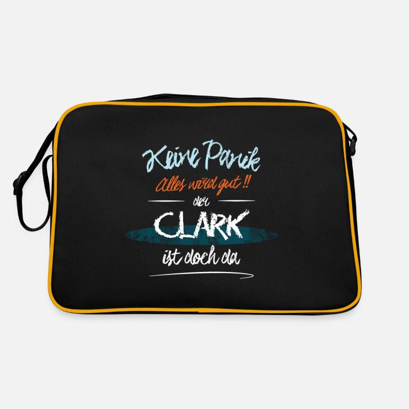 Clark - Keine Panik. Alles wird gut - Retro Tasche - Schwarz/Gold