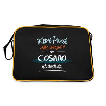 Cosmo - Keine Panik. Alles wird gut - Retro Tasche - Schwarz/Gold - Hinten