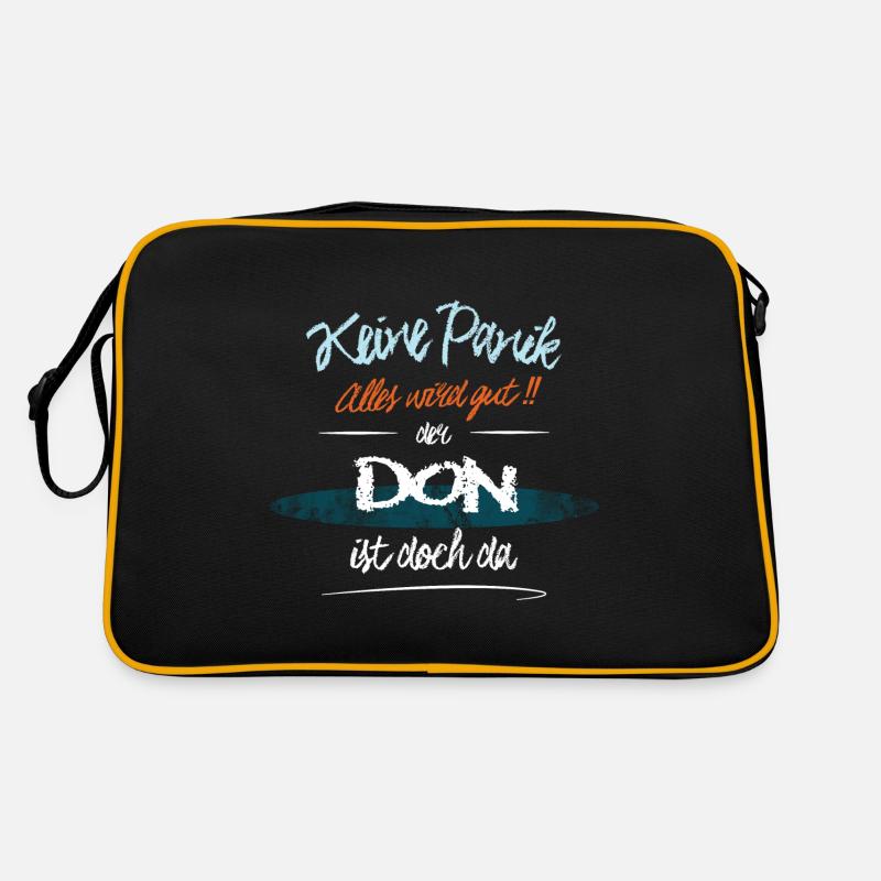 Don - Keine Panik. Alles wird gut - Retro Tasche - Schwarz/Gold