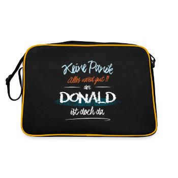 Donald - Keine Panik. Alles wird gut - Retro Tasche - Schwarz/Gold - Hinten