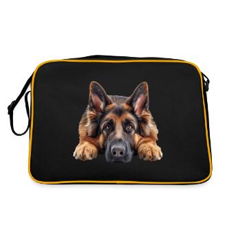 German Sheperd - Retro Tasche - Schwarz/Gold - Hinten