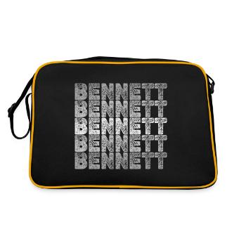 Geschenk für Bennett - Retro Tasche - Schwarz/Gold - Hinten