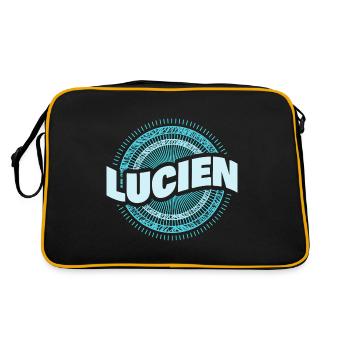 Geschenk für Lucien - Retro Tasche - Schwarz/Gold - Hinten