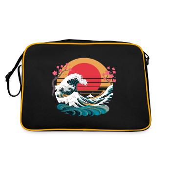Big Wave Vaporwave Esthétique Années 80 Mode Anime - Sac Retro - noir/or - Dos