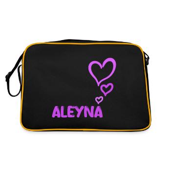 Prénom Aleyna - Sac Retro - noir/or - Dos