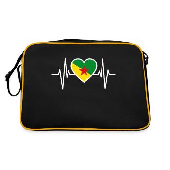 French Guiana Flag Guyane Gift - Retro Bag - black/gold - Back