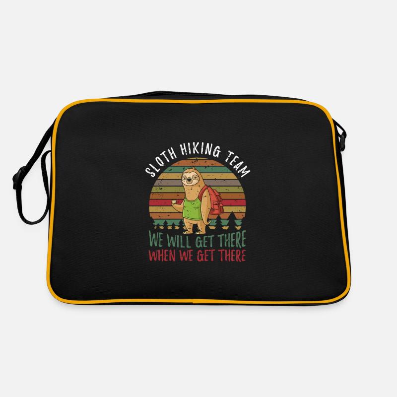 Sloth hiking team sloth hiking gift idea - Retro Bag - black/gold