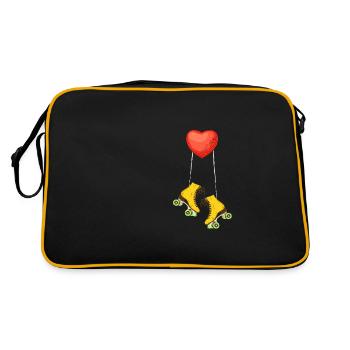 A heart for roller skating skater roller skates - Retro Bag - black/gold - Back