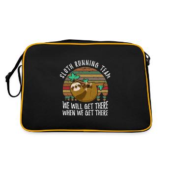 Sloth running team sloth running jogging marathon - Retro Bag - black/gold - Back