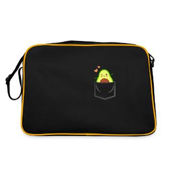 J'aime les fruits d'avocat dans la poche de poitrine - Sac Retro - noir/or - Dos