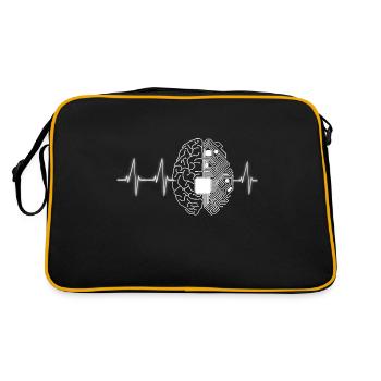 Programming Lover Programmer Heartbeat design - Retro Bag - black/gold - Back