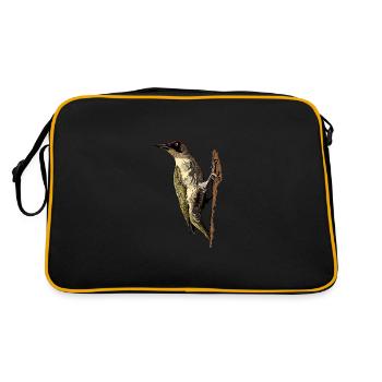Cadeau de pic vert pour l'observation des oiseaux - Sac Retro - noir/or - Dos