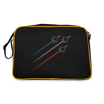 Squadron fighter jets vintage contrails - Retro Bag - black/gold - Back