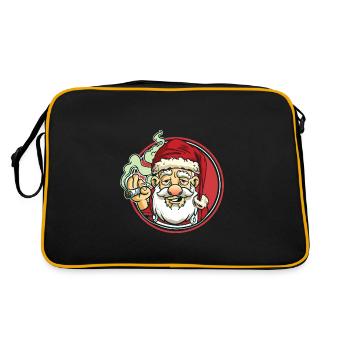 Père Noël avec joint | Cannabis élevé de marijuana - Sac Retro - noir/or - Dos