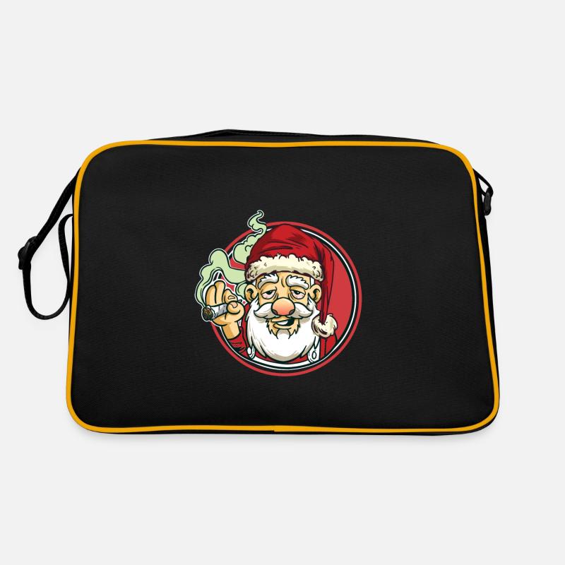 Weihnachtsmann mit Joint | High Cannabis Marihuana Retro Tasche