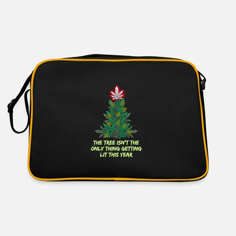 Christmas Tree Weed Cannabis Marijuana Hemp Retro Bag