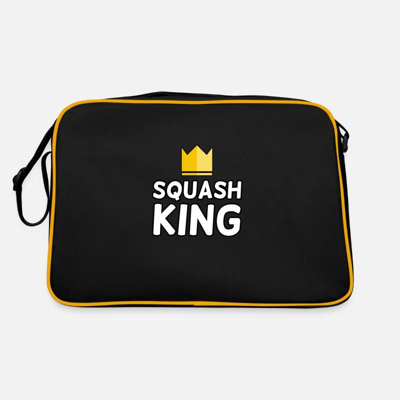 Squash King | Cadeau de squash pour homme - Sac Retro - noir/or