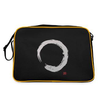 Calligraphie Enso Circle | Bouddhisme zen - Sac Retro - noir/or - Dos