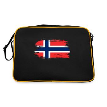 Norwegen Flagge - Retro Tasche - Schwarz/Gold - Hinten