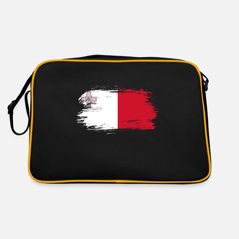 Malta Flagge - Retro Tasche - Schwarz/Gold