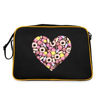 Love gift filled with colorful sweets - Retro Bag - black/gold - Back