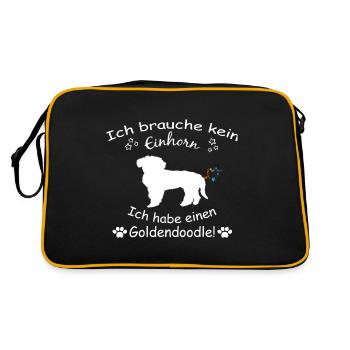 Goldendoodle TShirts - Goldendoodle Hund TShirt - Retro Tasche - Schwarz/Gold - Hinten
