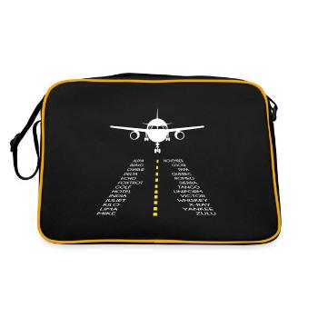 Pilots airplane pilot phonetic alphabet - Retro Bag - black/gold - Back