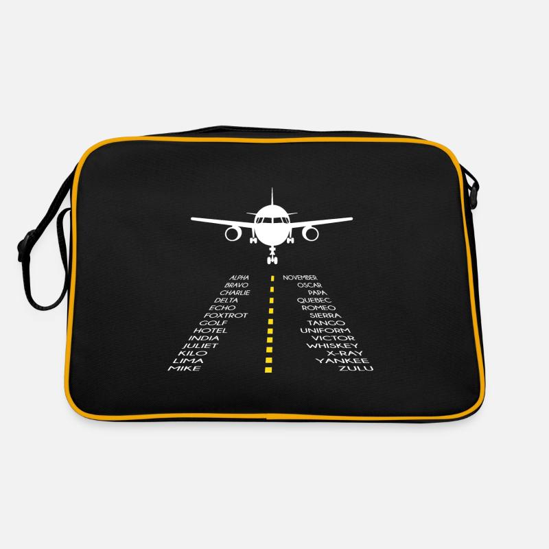 Pilots airplane pilot phonetic alphabet - Retro Bag - black/gold