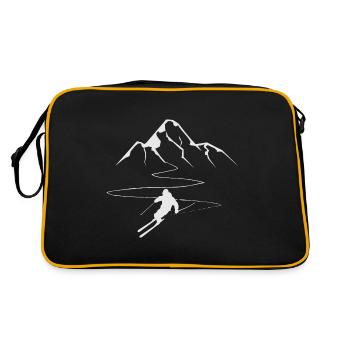Capricorne sur lapin de ski avec lunettes de ski et chalet de ski - Sac Retro - noir/or - Dos